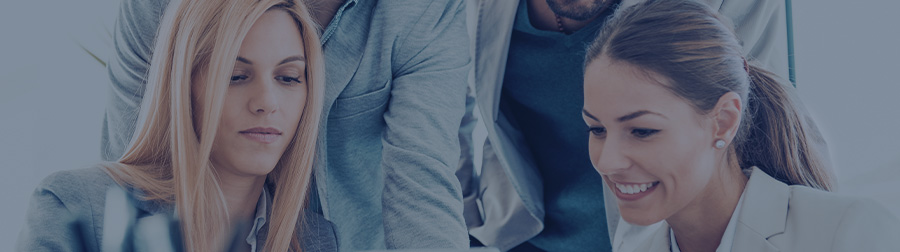 Happy employees at work