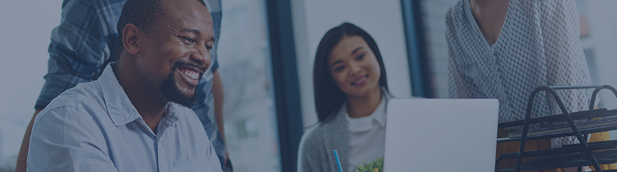 Happy employees at work